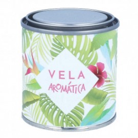 Stickers cans green tropical candles