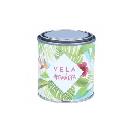 Stickers cans green tropical candles