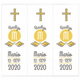 Personalized candle christening stickers