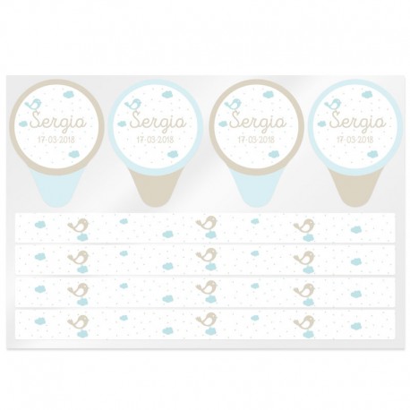 Personalized stickers christening candles