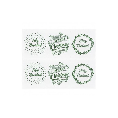 Green stickers merry christmas