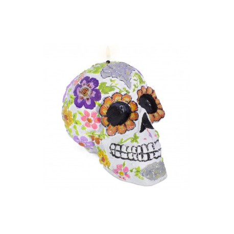 Mexican skull mold with large flowers