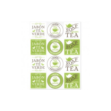 Green tea soap stickers