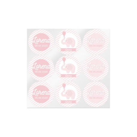 Personalized Elephant Girl Stickers