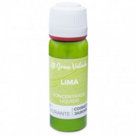 Concentrated liquid lime coloring for soap and cosmetics