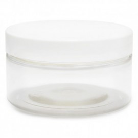 Transparent jar 150 ml white lid
