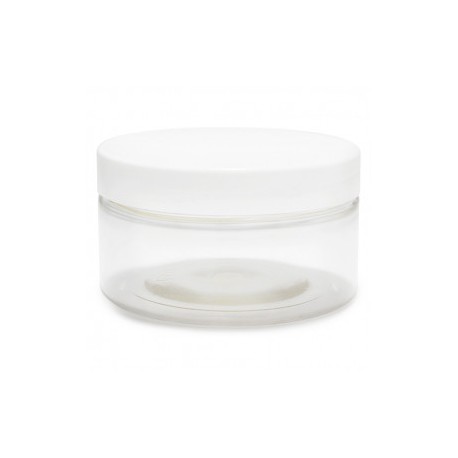 Transparent jar 150 ml white lid