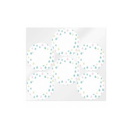 Round stickers colored droplets