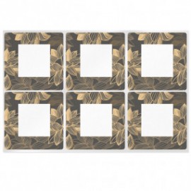 Square stickers flowers deluxe