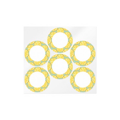 Round stickers with oranges