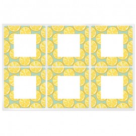 Square stickers with oranges