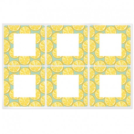 Square stickers with oranges