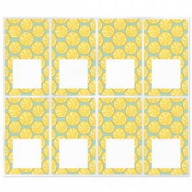 Rectangular stickers with oranges