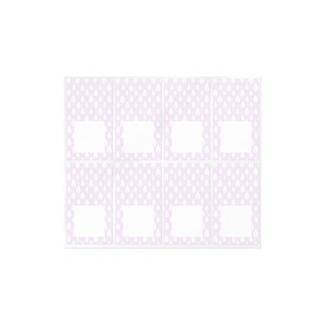 Lilac rectangular stickers with sheets