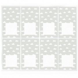 Rectangular stickers with clouds