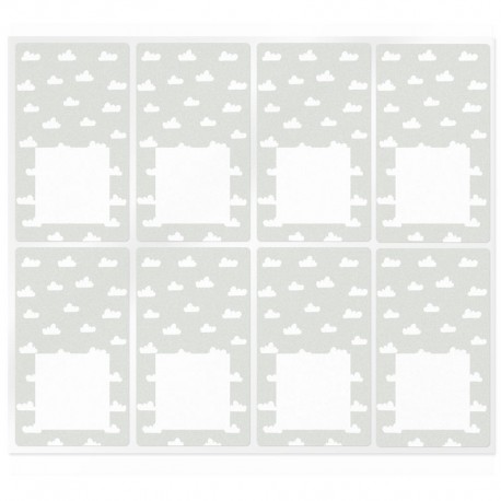 Rectangular stickers with clouds