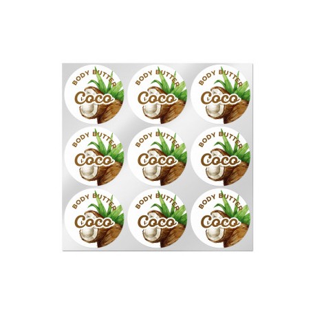 Coconut body butter stickers