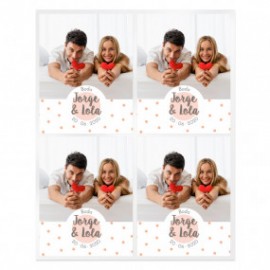 Personalized wedding polka dot stickers with photo