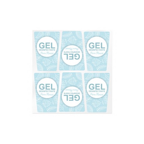 Blue stickers for disinfectant gel