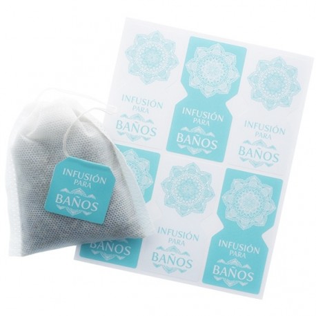 Stickers for relaxing bath infusions