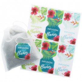 Floral bath infusion stickers