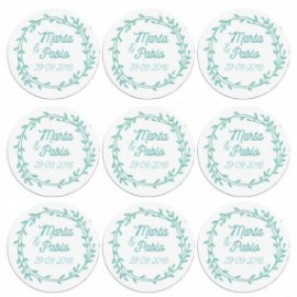 Custom round floral crown stickers